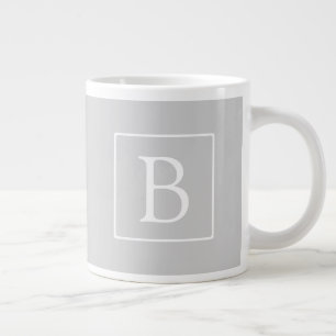 Enkelt lätt Grått Monogram Jumbo Mugg