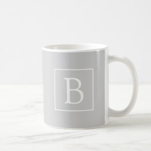 Enkelt lätt Grått Monogram Kaffemugg