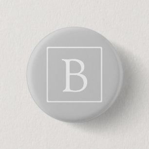 Enkelt lätt Grått Monogram Knapp