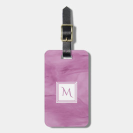 Enkelt lätt Lila subtilt marble Modern Monogram Bagagebricka