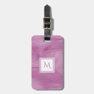 Enkelt lätt Lila subtilt marble Modern Monogram Bagagebricka