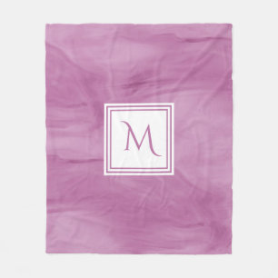 Enkelt lätt Lila subtilt marble Modern Monogram Fleecefilt