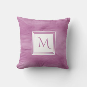Enkelt lätt Lila subtle Marble Modern Monogram Kudde
