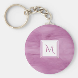 Enkelt lätt Lila subtle Marble Modern Monogram Nyckelring