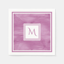 Enkelt lätt Lila subtle Marble Modern Monogram Pappersservett