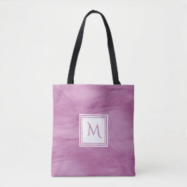 Enkelt lätt Lila subtle Marble Modern Monogram Tygkasse