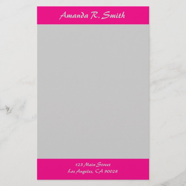 Enkelt lätt Rosa grått Brevpapper (Framsida)