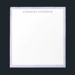 Enkelt Lavender Marble Gräns Personlig Namn Anteckningsblock<br><div class="desc">Coola och modern abstrakt flytande bläck mönster i pastelllavender. Anpassa det med ditt namn.</div>