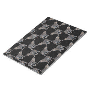 Enkelt leopard Animal Black Mönster Anteckningsblock