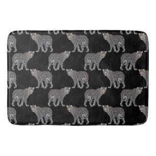 Enkelt leopard Animal Black Mönster Badrumsmatta