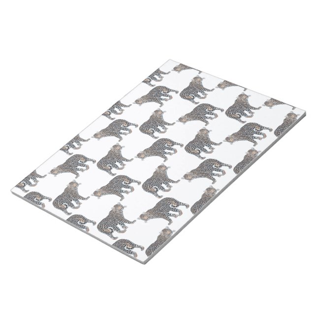 Enkelt leopard Animal White Mönster Anteckningsblock (Vinklad)