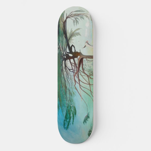 Enkelt liggande Träd-kantfärg Mini Skateboard Bräda 18,7 Cm (Framsida)