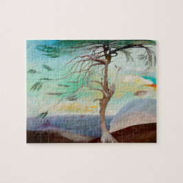 Enkelt liggande Träd-kantfärg Pussel