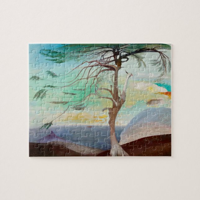Enkelt liggande Träd-kantfärg Pussel (Horisontell)