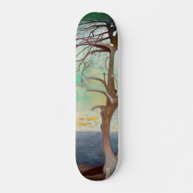Enkelt liggande Träd-kantfärg Skateboard Bräda 20,5 Cm (Framsida)