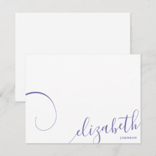 Enkelt Lilac Romantic Calligraphy Anteckningskort