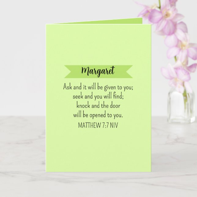Enkelt Lime Green Be Gud Bible Verse Christian Kort (Orkide)