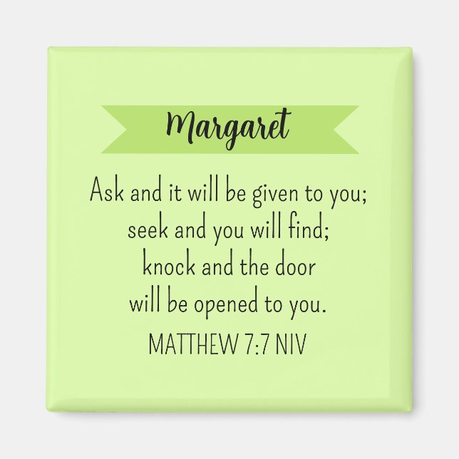 Enkelt Lime Green Be Gud Bible Verse Christian Magnet (Framsidan)