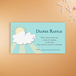 Enkelt litet solljus babyskor Diaper Raffle Tilläggskort