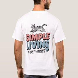 Enkelt liv, högt tänkande - Cute Cat-minimalister T Shirt