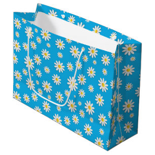 Enkelt ljus blått med vitt Daisy, Blommönster