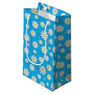 Enkelt ljus blått med vitt Daisy, Blommönster
