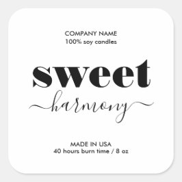 Enkelt ljus produktetikett Modern minimalistisk Fyrkantigt Klistermärke