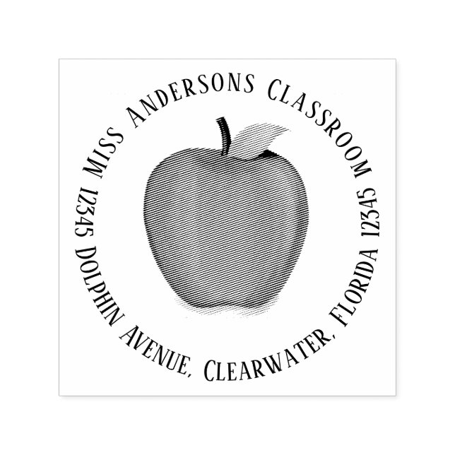 Enkelt ljus Returadress Apple-typografi Självfärgande Stämpel (Design)