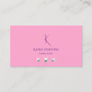 Enkelt Ljus rosa med Monogram- och judalSnyggt Visitkort