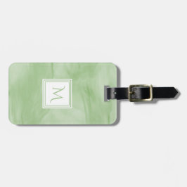 Enkelt Ljust grönt, subtilt marmor, modernt Monogr Bagagebricka
