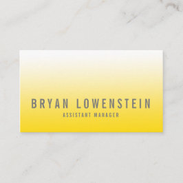 Enkelt ljust gult modernt Ombre mönster Visitkort