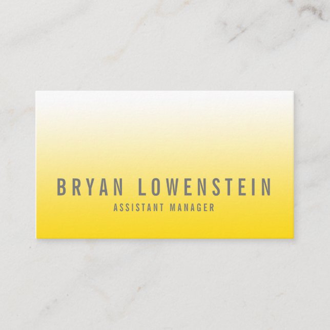 Enkelt ljust gult modernt Ombre mönster Visitkort (Framsida)