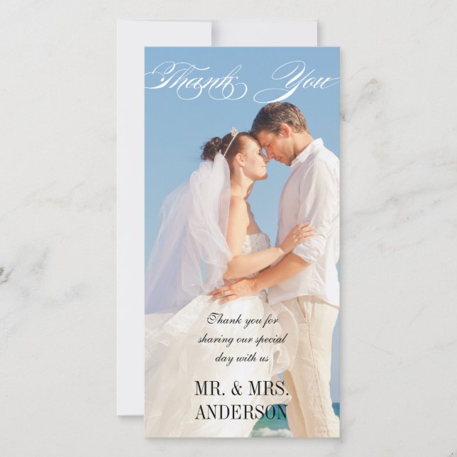 Enkelt Lodrät Bröllop Tack (Framsida)