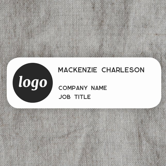 Enkelt Logotyp Minimalistisk Namnbricka (Logo with text business promotional magnetic or pin company name tag label)