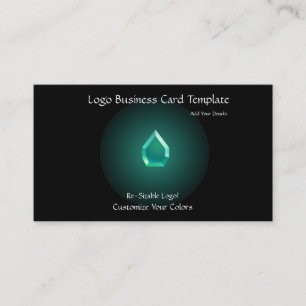 Enkelt Logotyper - Teal Glass Jewel Visitkort