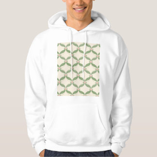 Enkelt Lövs Flowers Grid Mönster Hoodie
