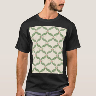 Enkelt Lövs Flowers Grid Mönster T Shirt