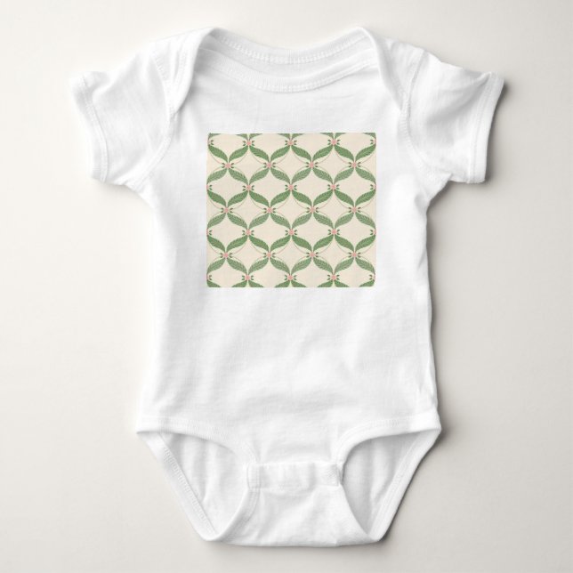 Enkelt Lövs Flowers Grid Mönster T Shirt (Framsida)