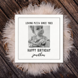 Enkelt lusthday Photo Napkins Pappersservett