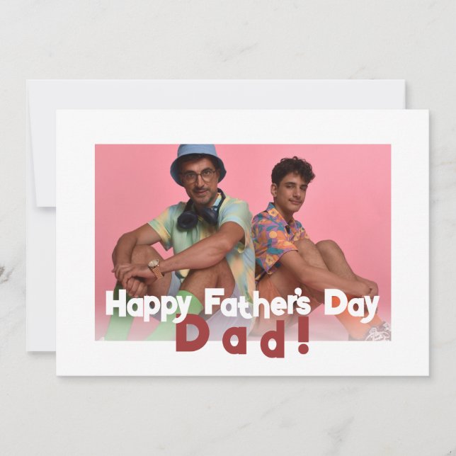 enkelt Lycklig Fars dag, för Pappa ett foto Julkort (Framsida)