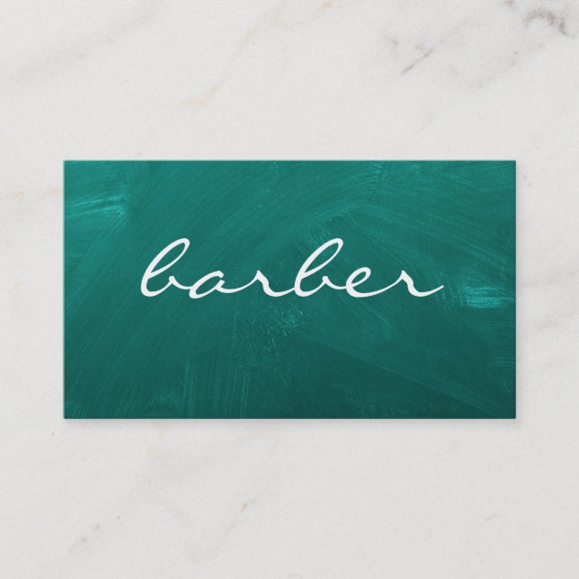 Enkelt lyxfärgad svart och vit barbertypografi bus visitkort (Framsida)