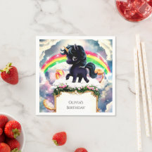 Enkelt Magic Black Unicorn Birthday