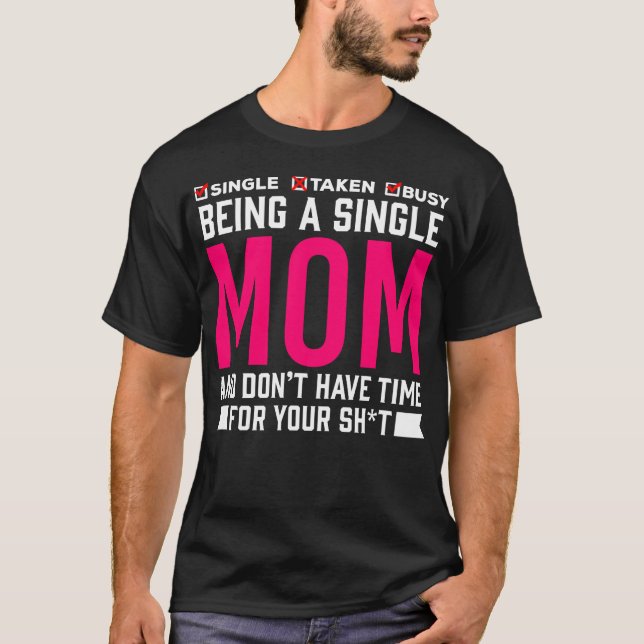 Enkelt Mamma Humor Busy Mor T Shirt (Framsida)