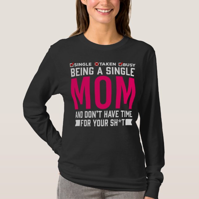 Enkelt Mamma Humor Busy Mor T Shirt (Framsida)