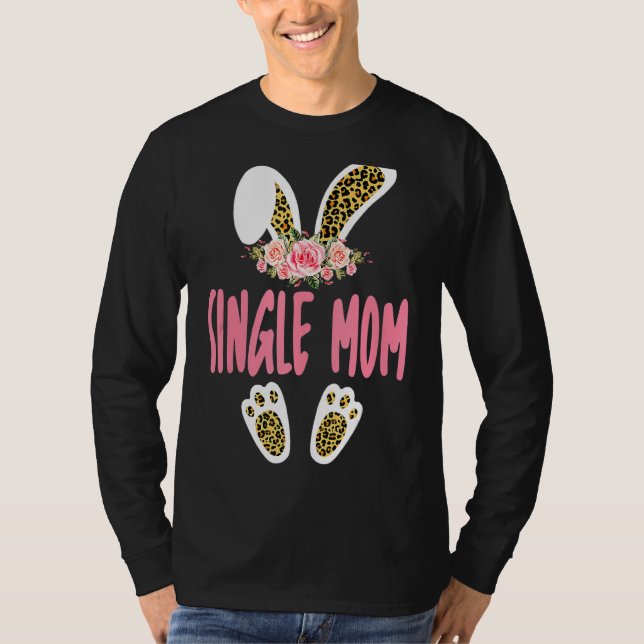 Enkelt Mamma-leopard Skriv ut blommor Öster T Shirt (Framsida)