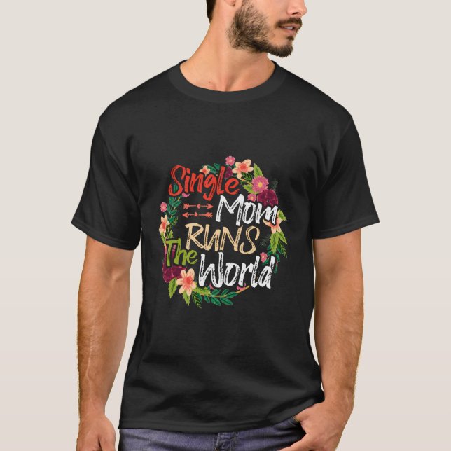 Enkelt Mamma-Springa, världsblommorna Mor Lo T Shirt (Framsida)