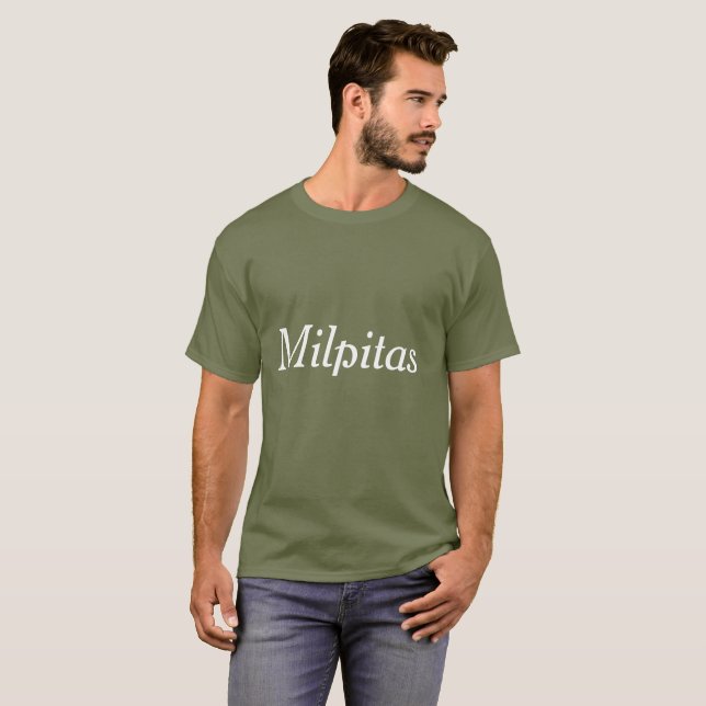 Enkelt manus i Milpitas stad T Shirt (Hel framsida)
