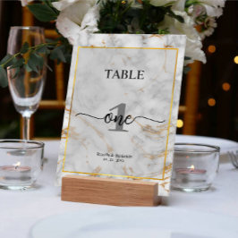 Enkelt Marble Grått Elegant bröllop Bordsnummer