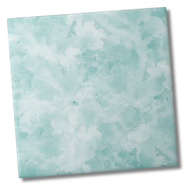 Enkelt Marble Teal Blue Kakelplatta (Simple Marble Teal Blue Ceramic Tile)