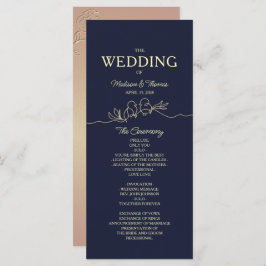 Enkelt marint blått Bröllopsprogram Program